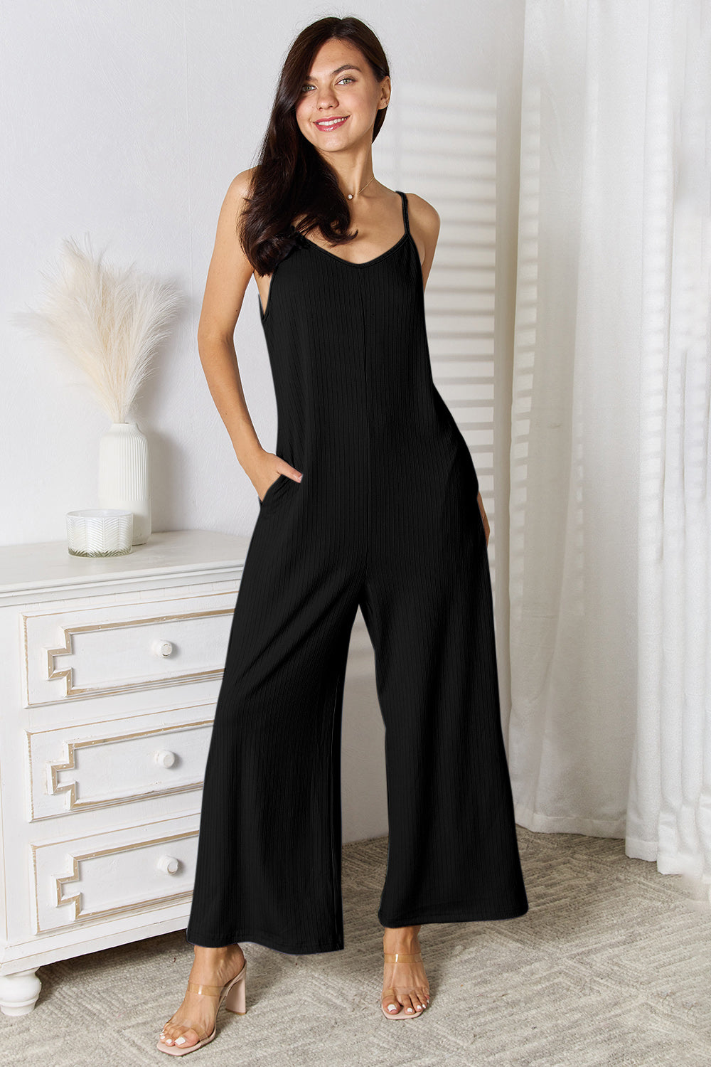 Spaghetti Strap V-Neck Jumpsuit