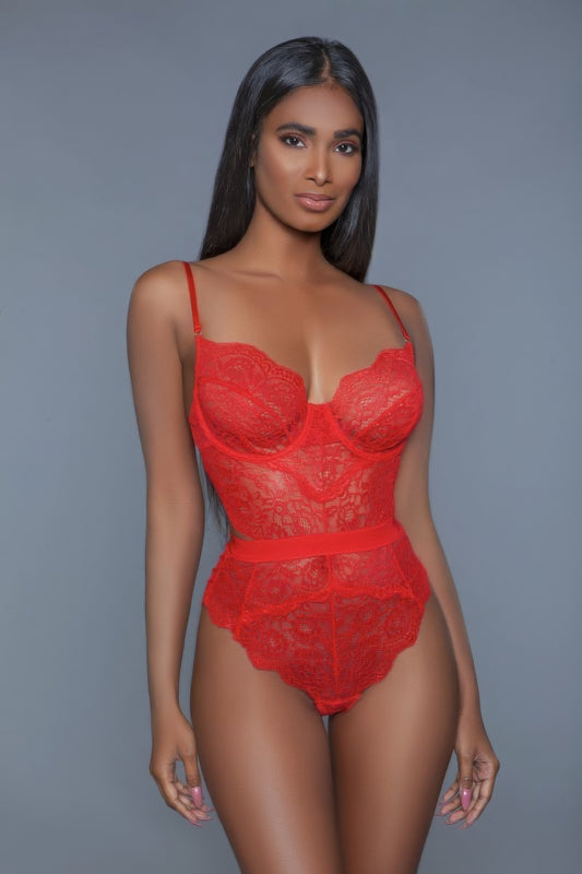 1 Pc. Non-padded Cups With Modern Cut-out Details. Hook And Eye Fastenings. Adjustable Straps | ACCESSORIES, LINGERIE, Red, SALE, SALE 50% OFF, SALE ACCESSORIES | Style Your Curves