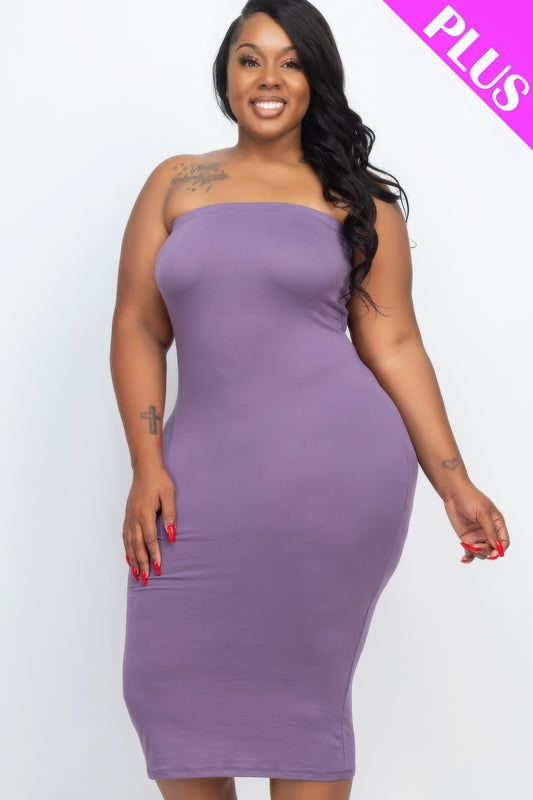 Plus Tube Bodycon Dress | Blue Haze, Coffee, Fuchsia, Grape, Nocturne, PLUS SIZE, PLUS SIZE BASICS & ACTIVEWEAR, PLUS SIZE DRESSES, Polignac, Red, SALE, SALE 50% OFF, SALE PLUS SIZE, Taupe, Yellow | Style Your Curves