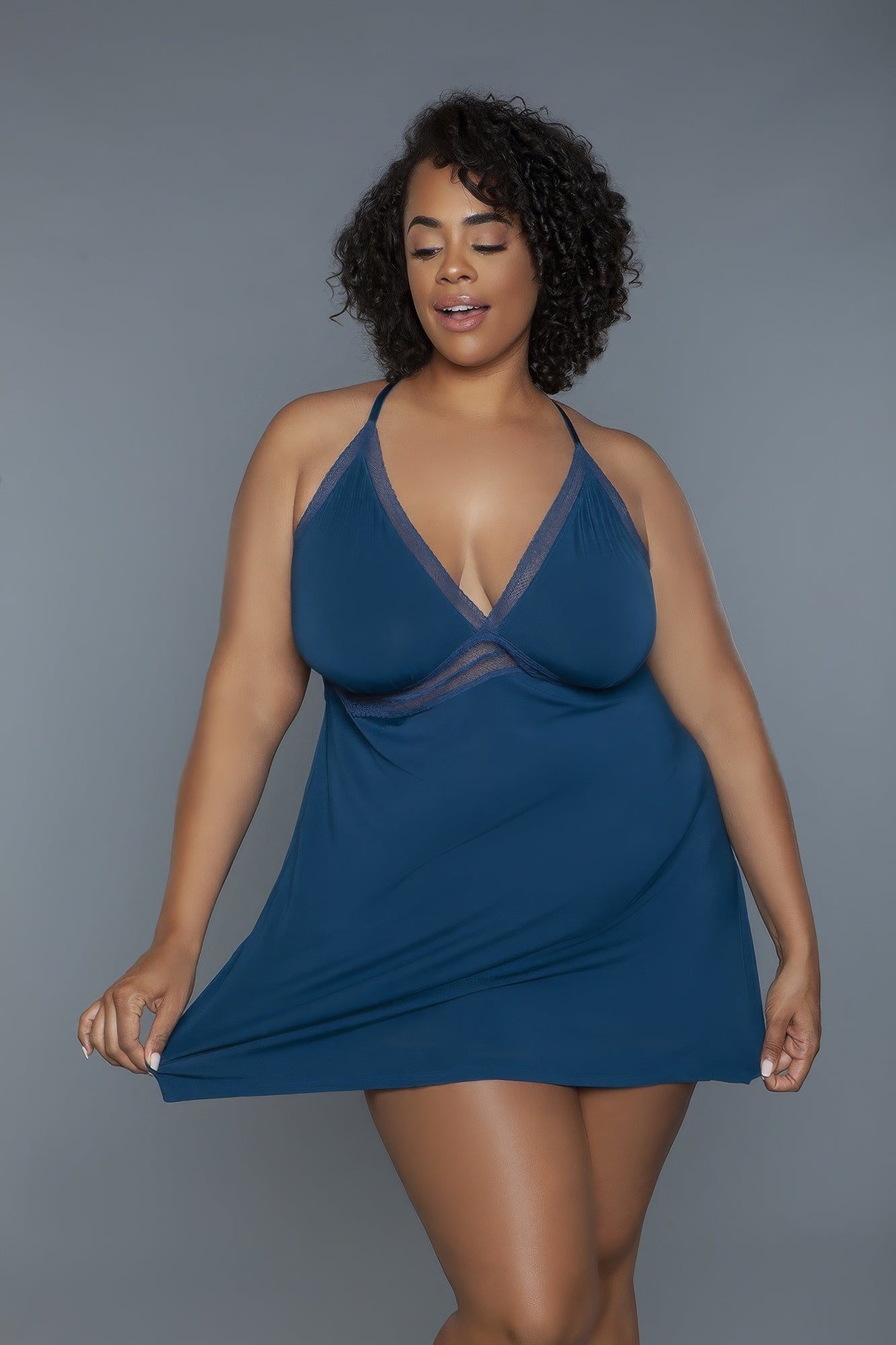 1 Pc Mini-length Babydoll | ACCESSORIES, CCPRODUCTS, Deep Royal, LINGERIE, PLUS SIZE, SALE, SALE 50% OFF, SALE ACCESSORIES | Style Your Curves