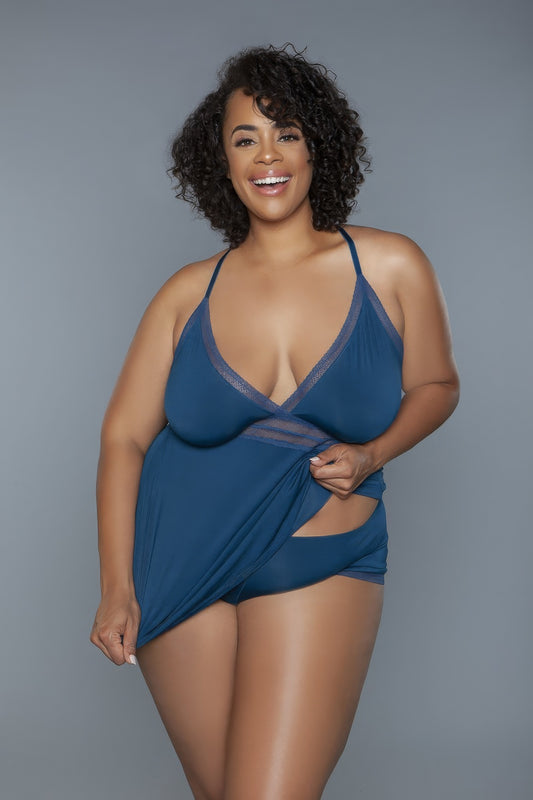 2 Pc V-neckline Cami Set With Wire Free Bralette | ACCESSORIES, CCPRODUCTS, Deep Royal, LINGERIE, PLUS SIZE, SALE, SALE 50% OFF, SALE ACCESSORIES | Style Your Curves