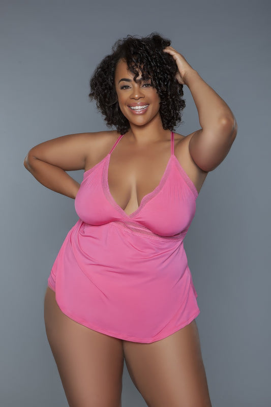 2 Pc V-neckline Cami Set With Wire Free Bralette | ACCESSORIES, CCPRODUCTS, Coral, LINGERIE, PLUS SIZE, SALE, SALE 50% OFF, SALE ACCESSORIES | Style Your Curves