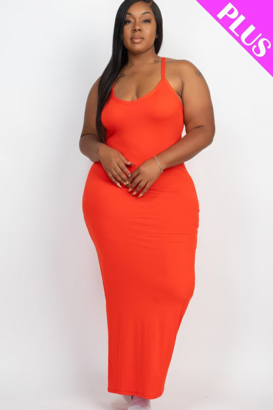 Plus Racer Back Maxi Dress | CCPRODUCTS, Grape, PLUS SIZE, PLUS SIZE BASICS & ACTIVEWEAR, PLUS SIZE DRESSES, RESTOCKED POPULAR ITEMS, SALE, SALE 40% OFF, SALE PLUS SIZE | Style Your Curves