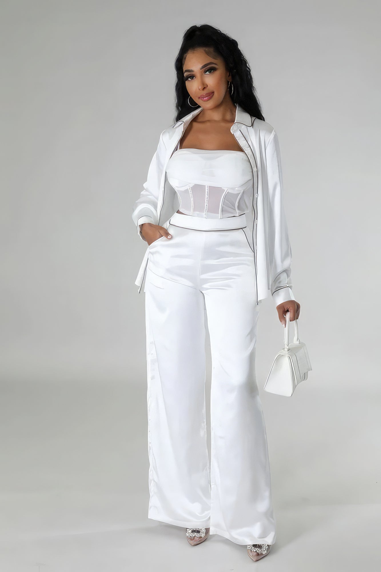 Tunic Top Two Piece Set | APPAREL, CCPRODUCTS, Ivory, RESTOCKED POPULAR ITEMS, SALE, SALE 10% OFF, SALE APPAREL, SETS | Style Your Curves