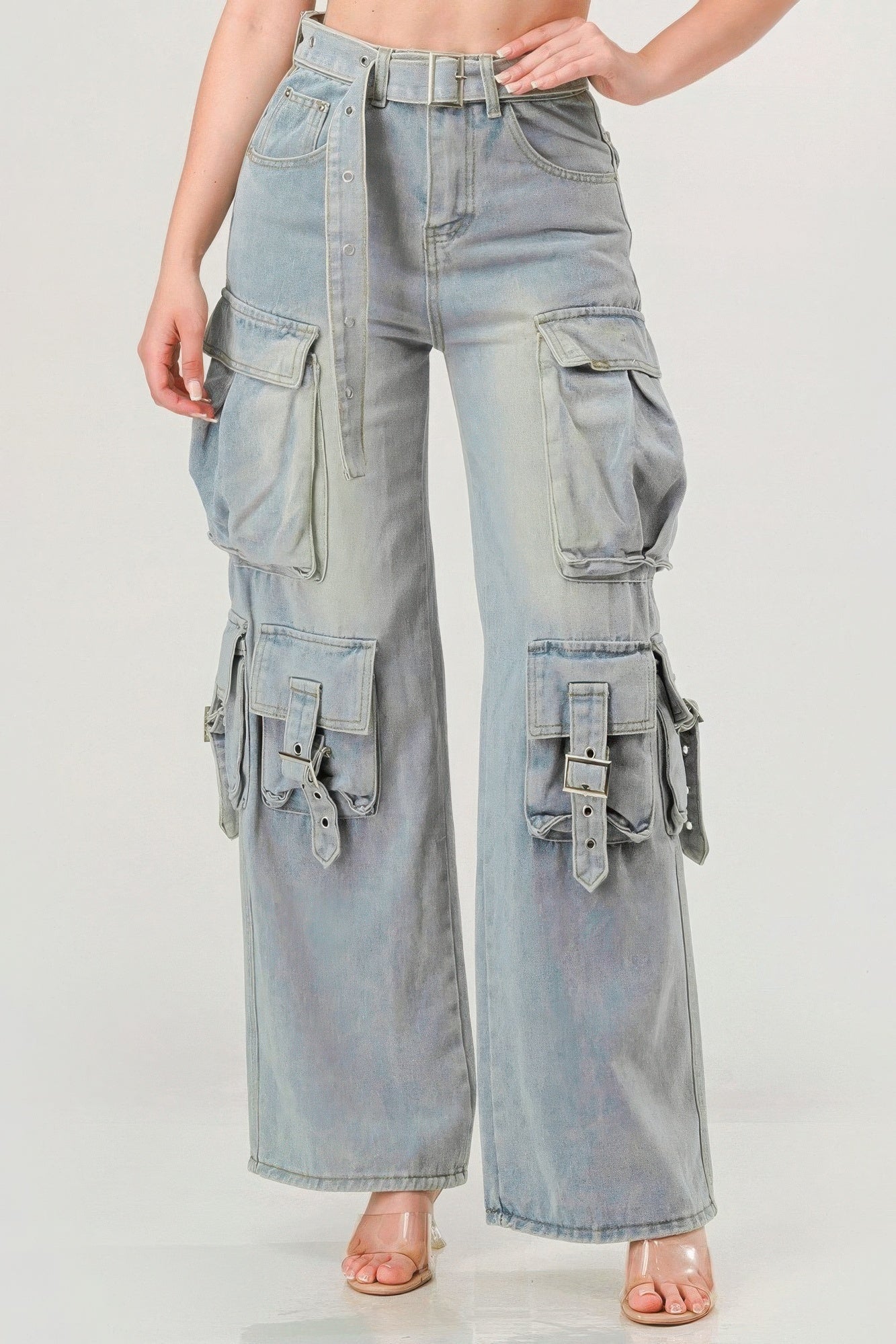 Belted Denim Cargo Jean | APPAREL, BOTTOMS, CCPRODUCTS, Denim, JEANS, NEW ARRIVALS | Style Your Curves