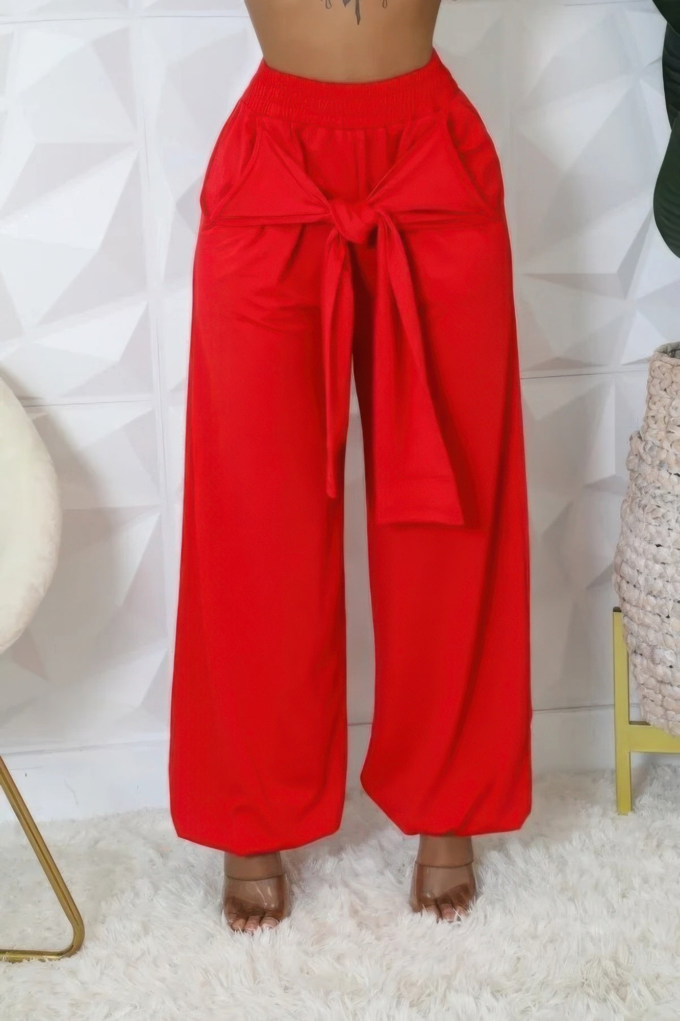 Wrap Tie Stretch Pants