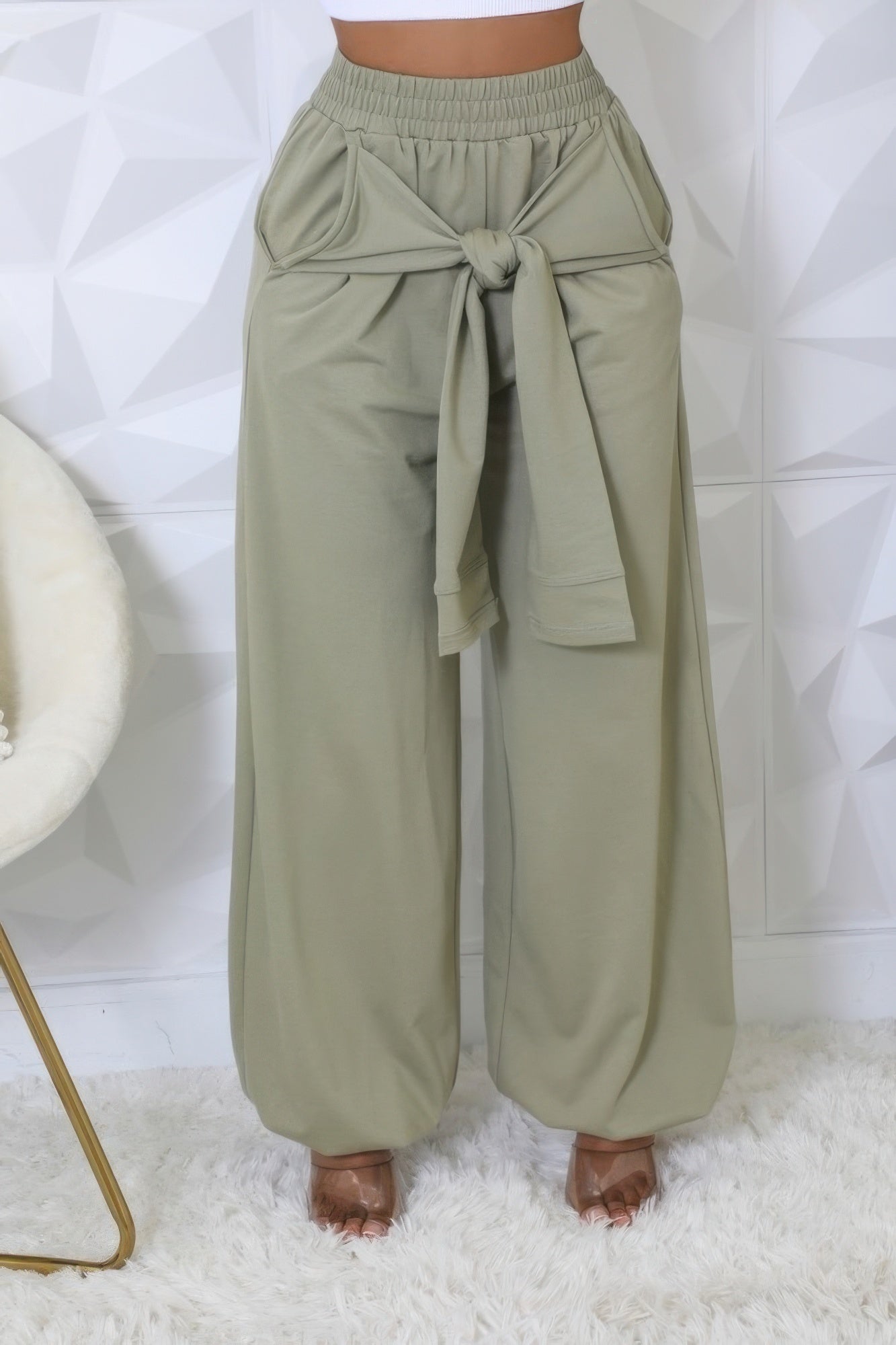 Wrap Tie Stretch Pants