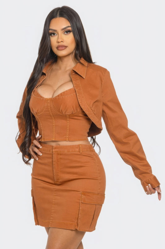 Skirt Set | APPAREL, Brown, CCPRODUCTS, NEW ARRIVALS, RESTOCKED POPULAR ITEMS, SETS | Style Your Curves