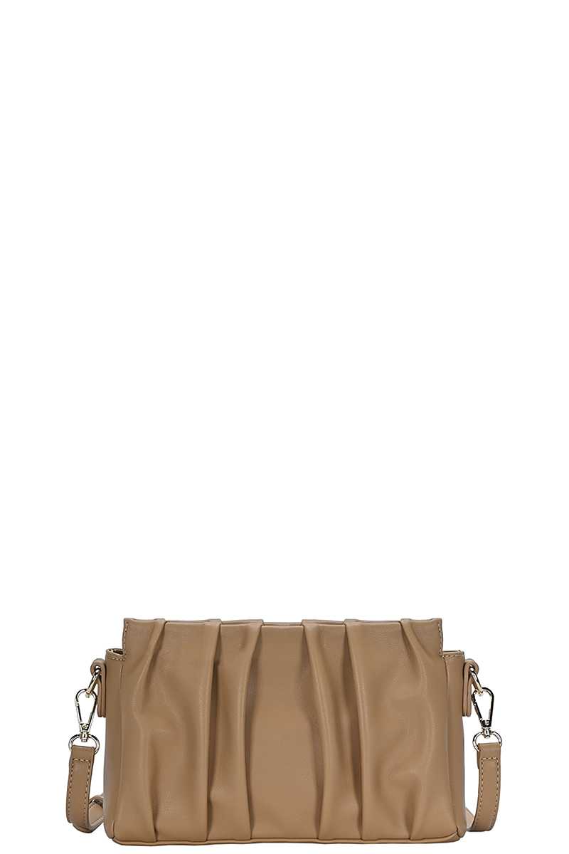 Stylish Smooth Wrinkled Crossbody Bag | ACCESSORIES, Black, Cognac, HANDBAGS, SALE, SALE ACCESSORIES, Taupe, Wine | Style Your Curves