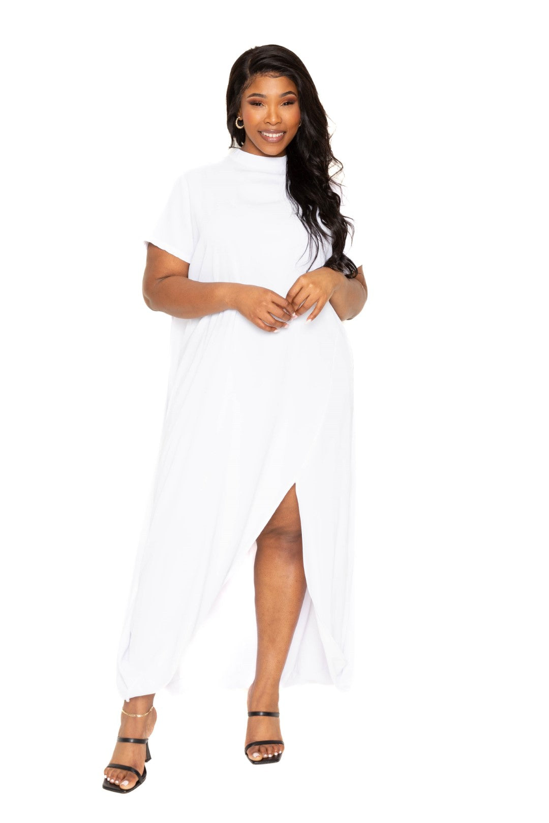 Mock neck back cape dress | CCPRODUCTS, NEW ARRIVALS, PLUS SIZE, PLUS SIZE DRESSES | Style Your Curves